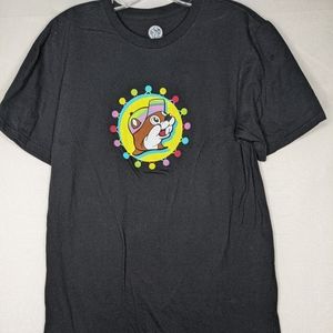 Buc-ees "I don't have an accent y'all do" Black Graphic Beaver Logo Tee Sz Med